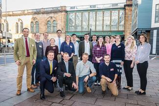 Nuffield Scholars congregate outside train station