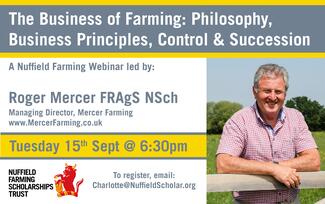 Webinar advert for Roger Mercer 15th Sept 2020