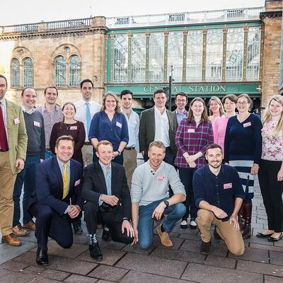 Nuffield Scholars congregate outside train station