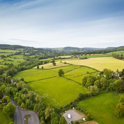 rolling hills and blue skies