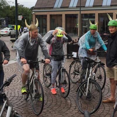 Cycling tour Oslo – helmet safety viking style